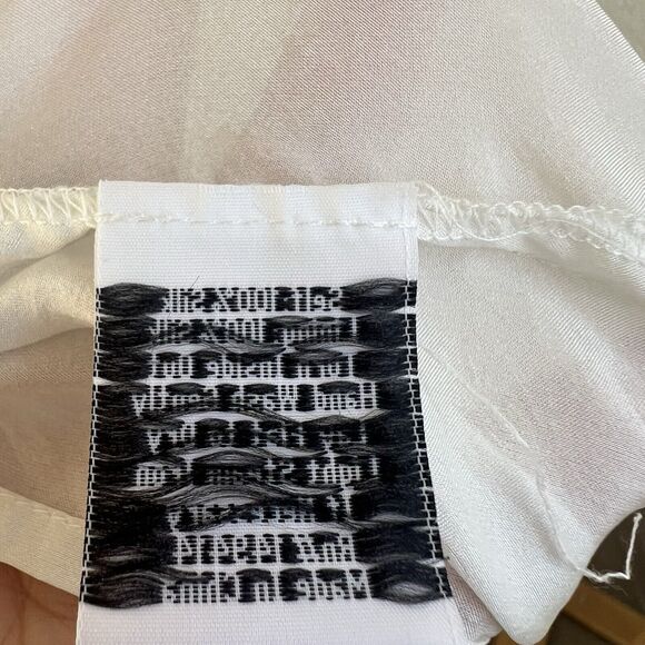 JOHNNY WAS Sz S Embroidered Silk Kaftan White Shift Midi Dress Oversized Boho - Picture 7 of 7